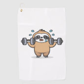 Chibi Sloth Gym Fail – Schattigee Kawaii Funny Wor Golfhanddoek (Voorkant)