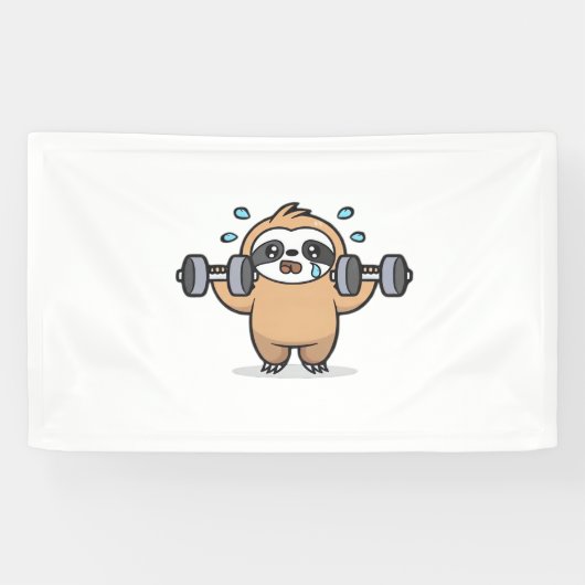 Chibi Sloth Gym Fail – Schattigee Kawaii Funny Wor Spandoek (Horizontaal)