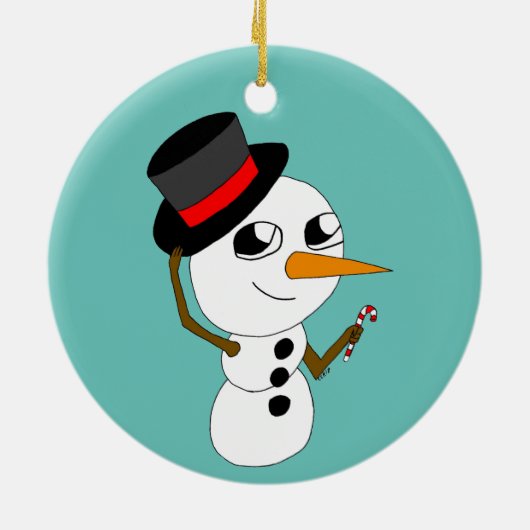 chibi smowman keramisch ornament (Achterkant)