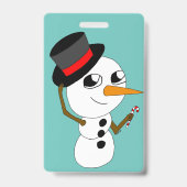 chibi sneeuwman badge (Achterkant)