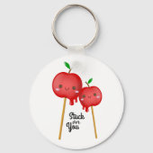 Chibi Snoep Apples Couple Stuck op You Cute Sleutelhanger (Voorkant)
