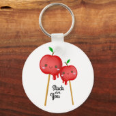Chibi Snoep Apples Couple Stuck op You Cute Sleutelhanger (Voorkant)
