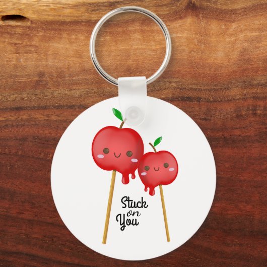Chibi Snoep Apples Couple Stuck op You Cute Sleutelhanger (Voorkant)