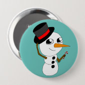 Chibi Snowman-toets Ronde Button 4,0 Cm (Voorkant /achterkant)