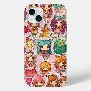 Chibi sprookjesachtige magische grillige kunst iPhone 15 mini hoesje