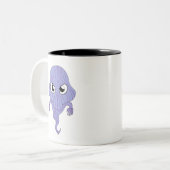 Chibi-stijl spook tweekleurige koffiemok (Voorkant links)