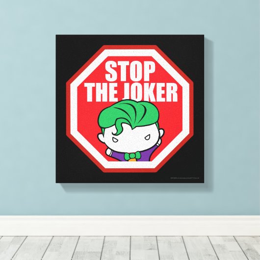 Chibi "Stop the Joker"-teken Canvas Afdruk (Insitu (Houten vloer))