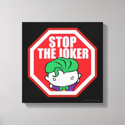 Chibi "Stop the Joker"-teken Canvas Afdruk (Voorkant)