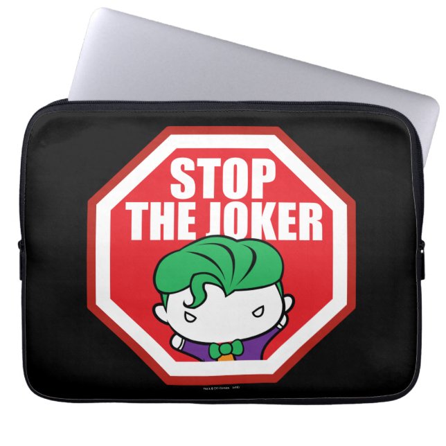 Chibi "Stop the Joker"-teken Laptop Sleeve (Voorkant)