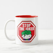 Chibi "Stop the Joker"-teken Tweekleurige Koffiemok (Links)