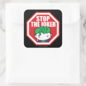 Chibi "Stop the Joker"-teken Vierkante Sticker (Tas)