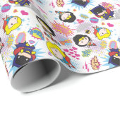 Chibi Super Heroine Pattern Cadeaupapier (Rol Hoek)