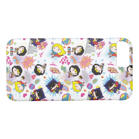 Chibi Super Heroine Pattern Case-Mate iPhone Case (Achterkant (Horizontaal))