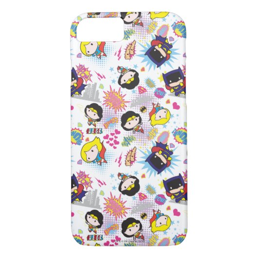 Chibi Super Heroine Pattern Case-Mate iPhone Case (Achterkant)