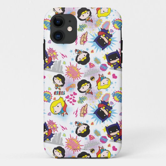 Chibi Super Heroine Pattern Case-Mate iPhone Case (Achterkant)
