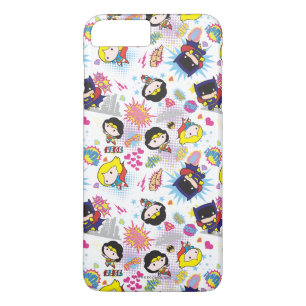 Chibi Super Heroine Pattern iPhone 8/7 Plus Hoesje