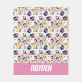 Chibi Super Heroine Pattern Fleece Deken (Voorkant)