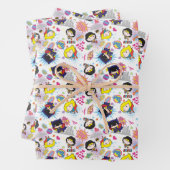Chibi Super Heroine Pattern Inpakpapier Vel (In situ)