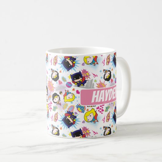 Chibi Super Heroine Pattern Koffiemok (Voorkant rechts)