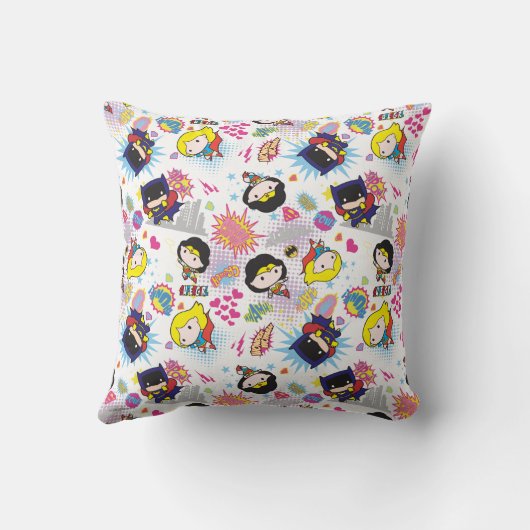 Chibi Super Heroine Pattern Kussen (Achterkant)