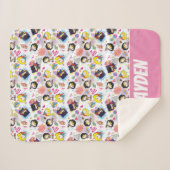 Chibi Super Heroine Pattern Sherpa Deken (Voorkant (horizontaal))