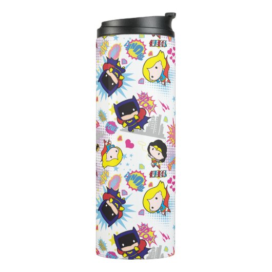 Chibi Super Heroine Pattern Thermosbeker (Gedraaid links)