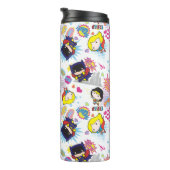 Chibi Super Heroine Pattern Thermosbeker (Geroteerd rechts)