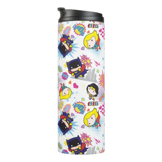 Chibi Super Heroine Pattern Thermosbeker (Geroteerd rechts)