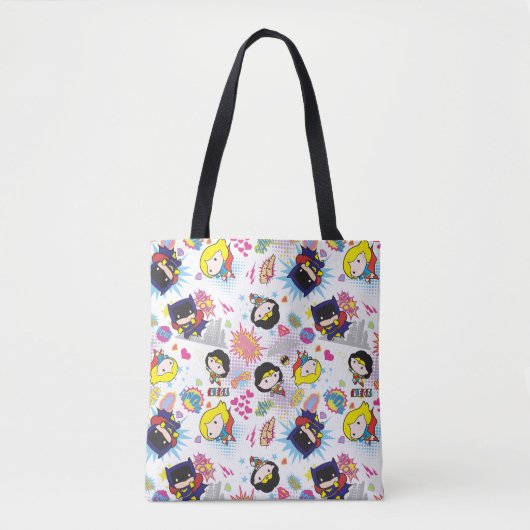 Chibi Super Heroine Pattern Tote Bag (Voorkant)