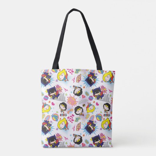 Chibi Super Heroine Pattern Tote Bag (Achterkant)