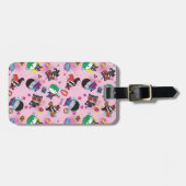 Chibi Super Villain Action Pattern Bagagelabel (Voorkant horizontaal)