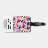 Chibi Super Villain Action Pattern Bagagelabel (Achterkant horizontaal)