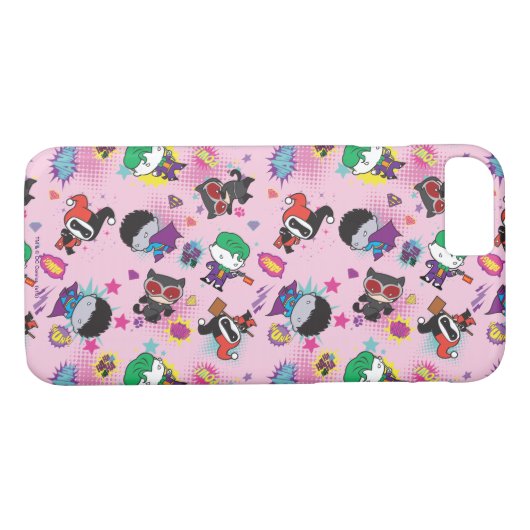 Chibi Super Villain Action Pattern Case-Mate iPhone Case (Achterkant (Horizontaal))