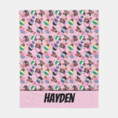 Chibi Super Villain Action Pattern Fleece Deken (Voorkant)