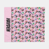Chibi Super Villain Action Pattern Fleece Deken (Voorkant (Horizontaal))