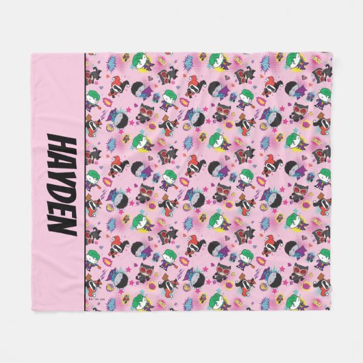 Chibi Super Villain Action Pattern Fleece Deken (Voorkant (Horizontaal))