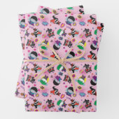 Chibi Super Villain Action Pattern Inpakpapier Vel (In situ)