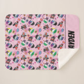 Chibi Super Villain Action Pattern Sherpa Deken (Voorkant (horizontaal))