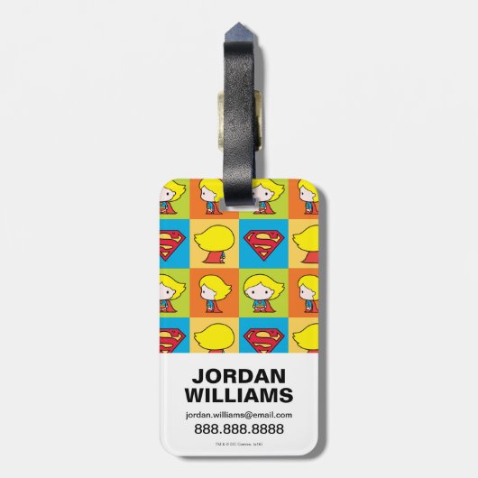 Chibi Supergirl Character Turnround Bagagelabel (Achterkant verticaal)