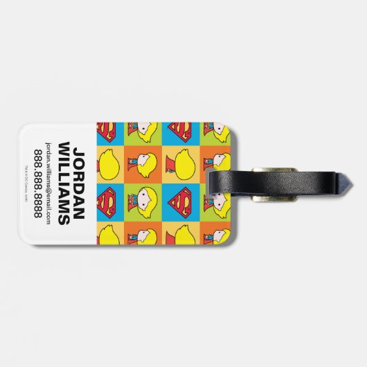 Chibi Supergirl Character Turnround Bagagelabel (Achterkant horizontaal)