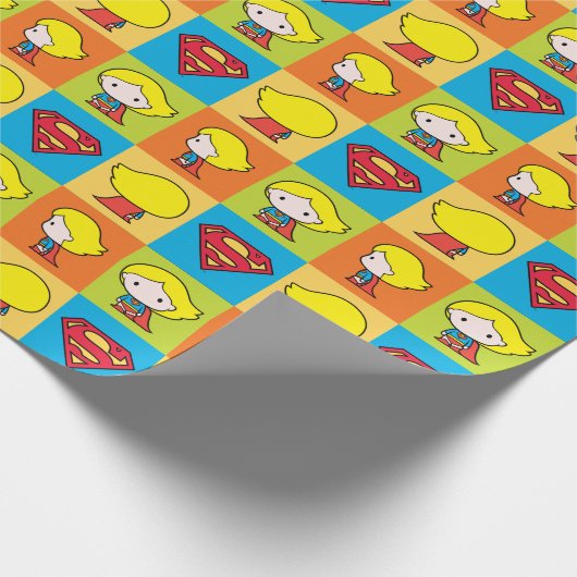 Chibi Supergirl Character Turnround Cadeaupapier (Hoek)