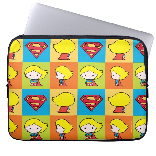 Chibi Supergirl Character Turnround Laptop Sleeve (Voorkant)
