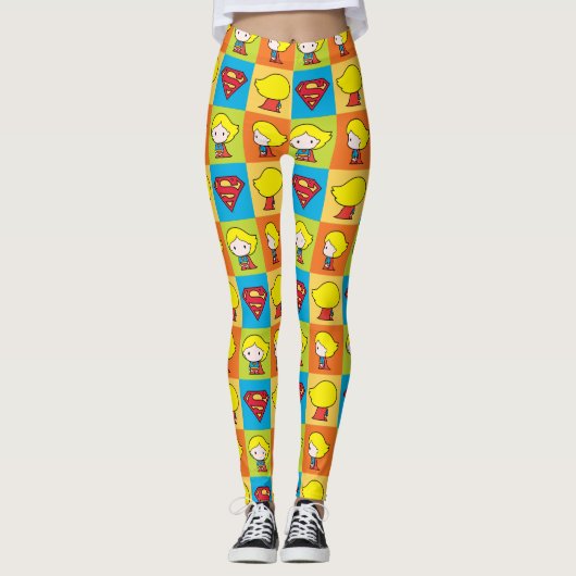Chibi Supergirl Character Turnround Leggings (Voorkant)