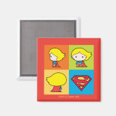 Chibi Supergirl Character Turnround Magneet (Voorkant / Achterkant)