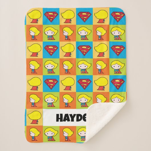 Chibi Supergirl Character Turnround Sherpa Deken (Voorkant)