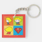 Chibi Supergirl Character Turnround Sleutelhanger (Achterkant)