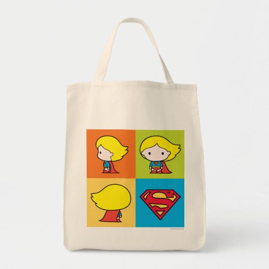 Chibi Supergirl Character Turnround Tote Bag (Voorkant)