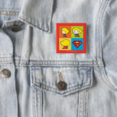 Chibi Supergirl Character Turnround Vierkante Button 5,1 Cm (In situ)