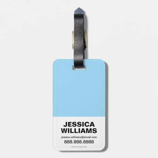 Chibi Supergirl Flying Rainbow Bagagelabel (Achterkant verticaal)