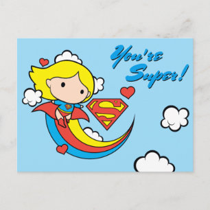 Chibi Supergirl Flying Rainbow Briefkaart